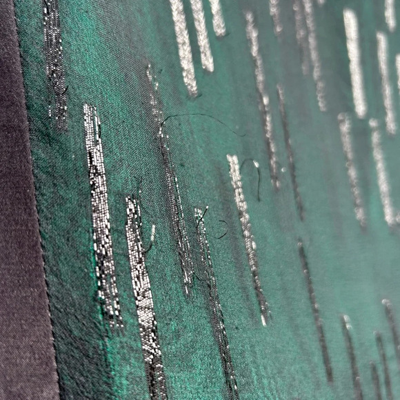 rag & bone Green &  Black Silk Metallic Shift Dress, size 10 - Picture 11 of 15